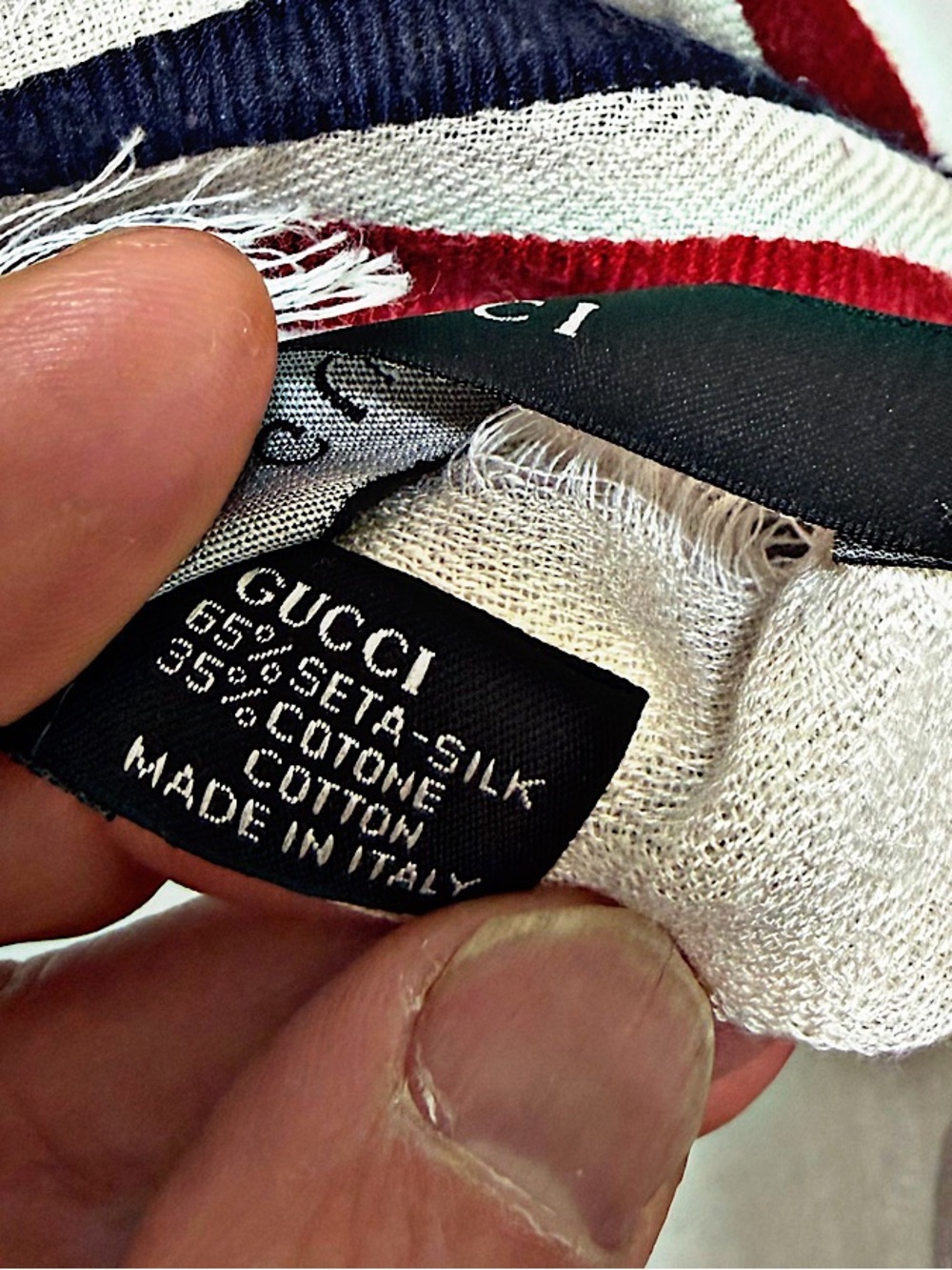 Authentic Gucci Silk Blend Web Scarf - Picture 3 of 3